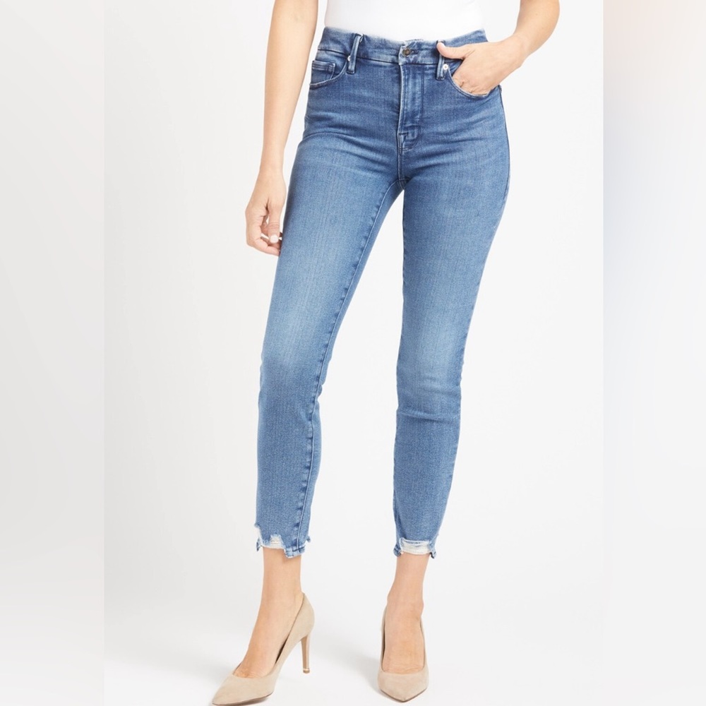 Good American Good Legs Crop Chewed Hem size 00/24